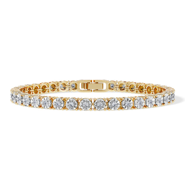 Lab Diamond Set 1.00ct Tennis Bracelet in 18K Gold Vermeil